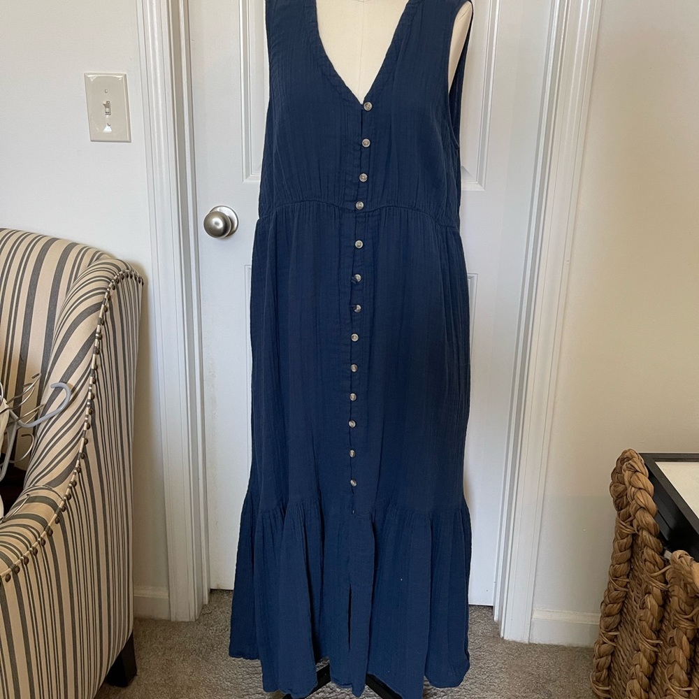 Navy midi dress